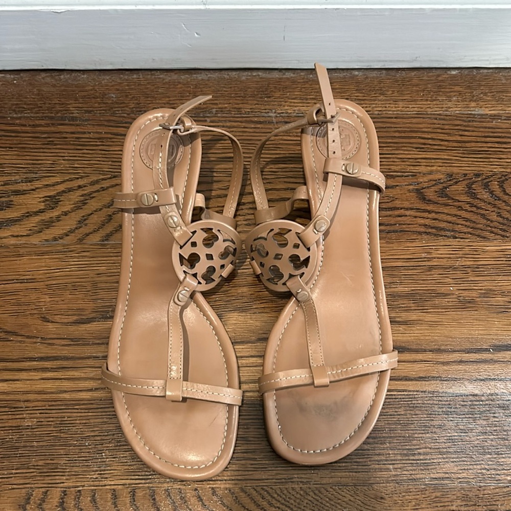 Tory Burch Tan Miller Wedge sandals size 8